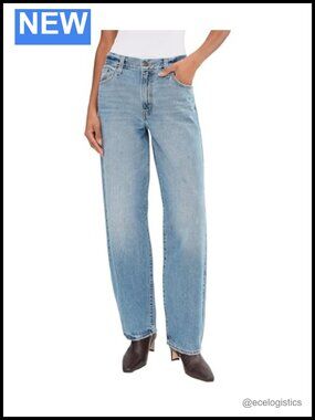 Baggy Dad Mid Rise Straight Leg Non-Stretch Denim Jeans